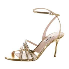 Miu Miu Leather Crystal Embellishments Sandals — image 1