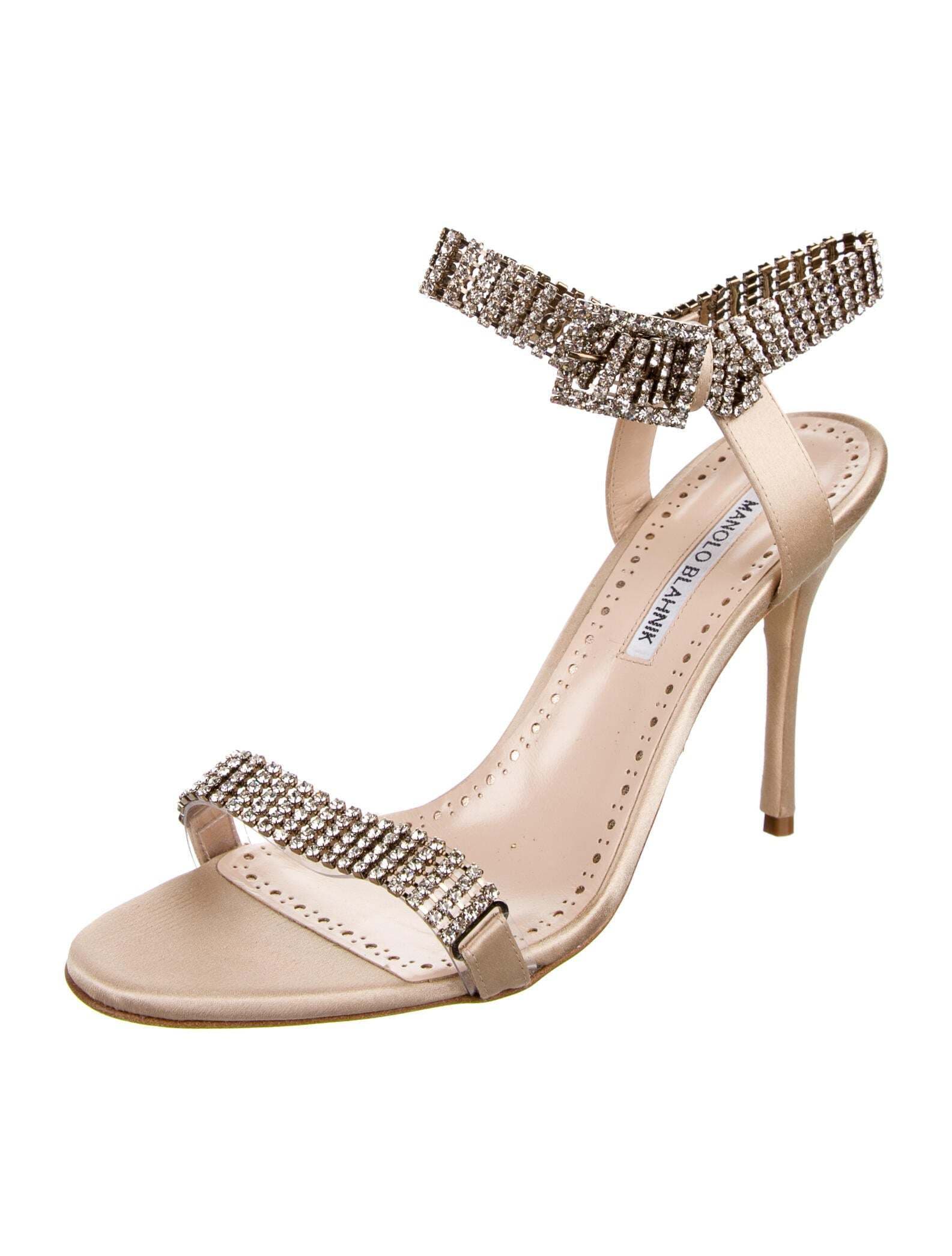 Manolo Blahnik Bashifa Crystal Embellishments Sandals