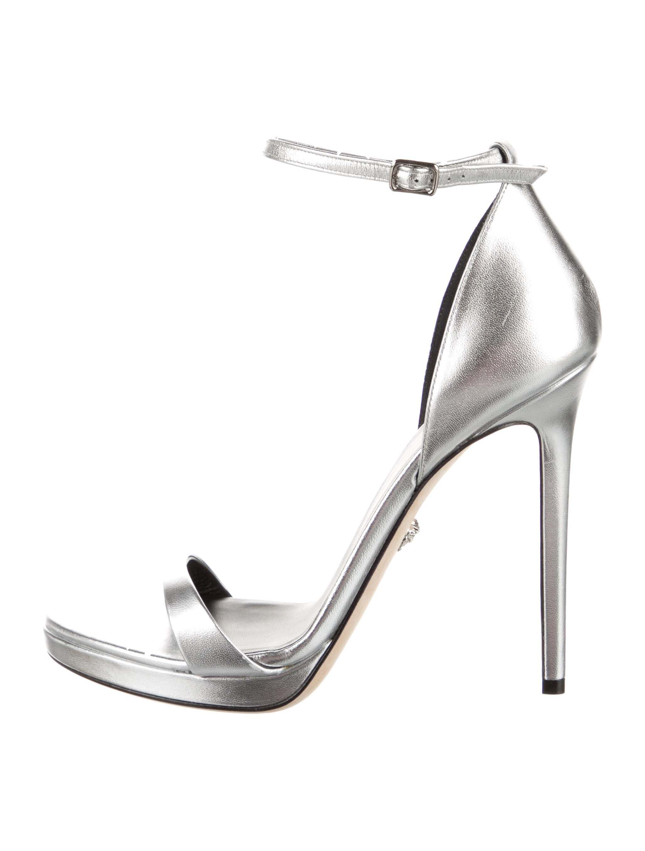 Versace Silver Leather Sandals