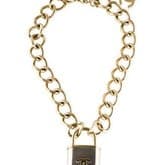 Chanel Fw 2014 Oversized Gold Silver Padlock Pendant Necklace — image 1