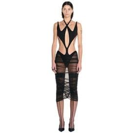 Mugler Sheer Cutout Mesh Dress — image 1