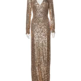 Naeem Khan V-neck Long Sleeve Sequin Dress — image 1