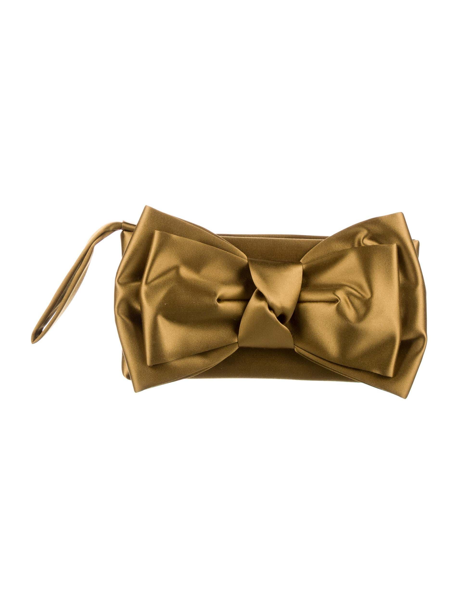Valentino Bow Accent Satin Clutch