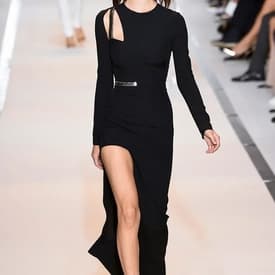 Mugler Cutout Stretch-Cady Black Gown — image 1