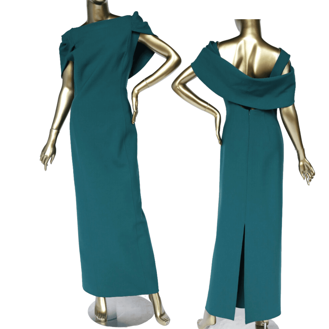 Oscar De La Renta Virgin Wool Evening Gown