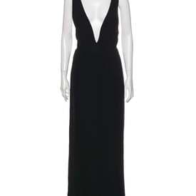 Brandon Maxwell Plunge Neckline Long Dress — image 1