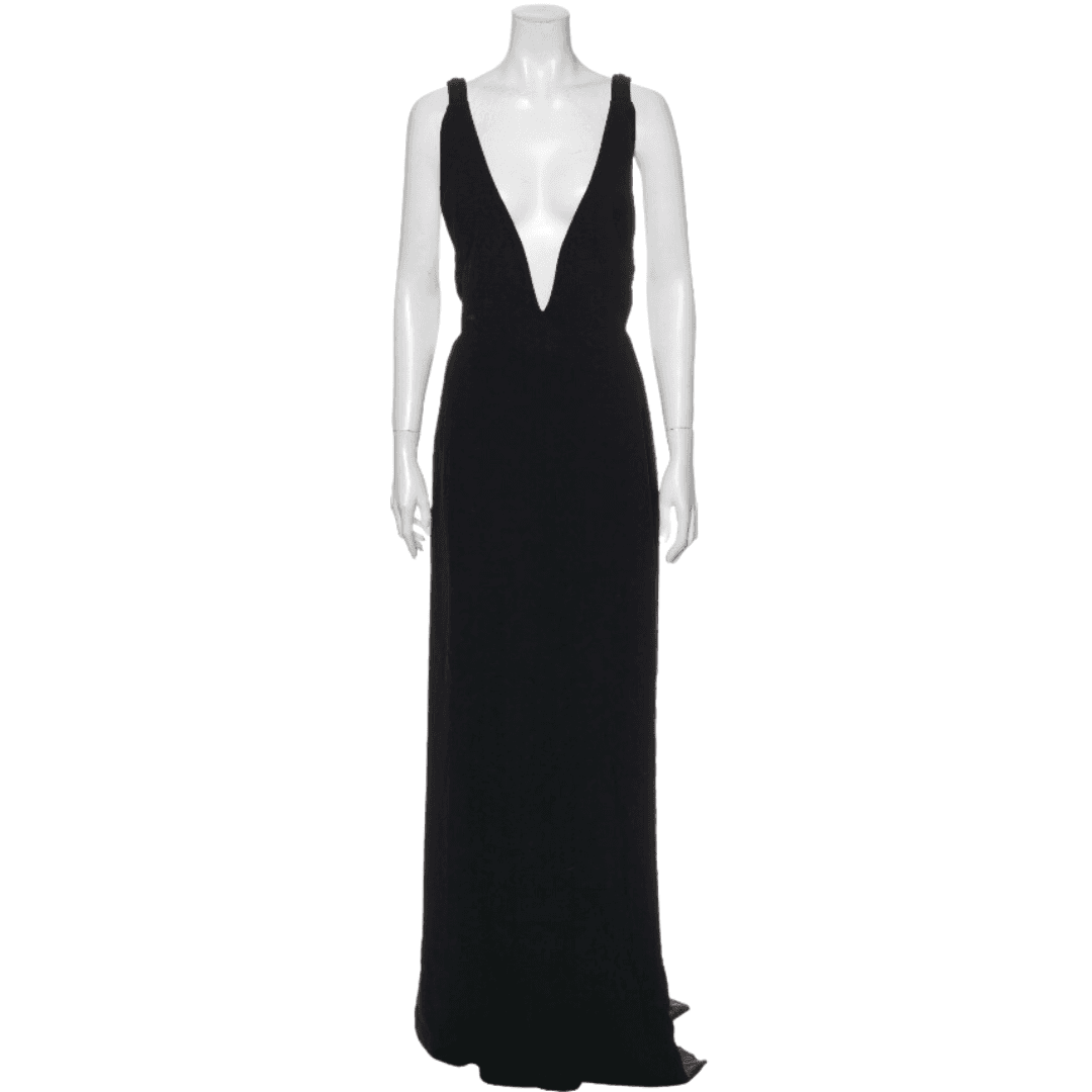 Brandon Maxwell Plunge Neckline Long Dress