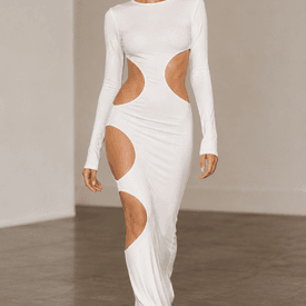 Laquan Smith White Cut Out Maxi Dress — image 1