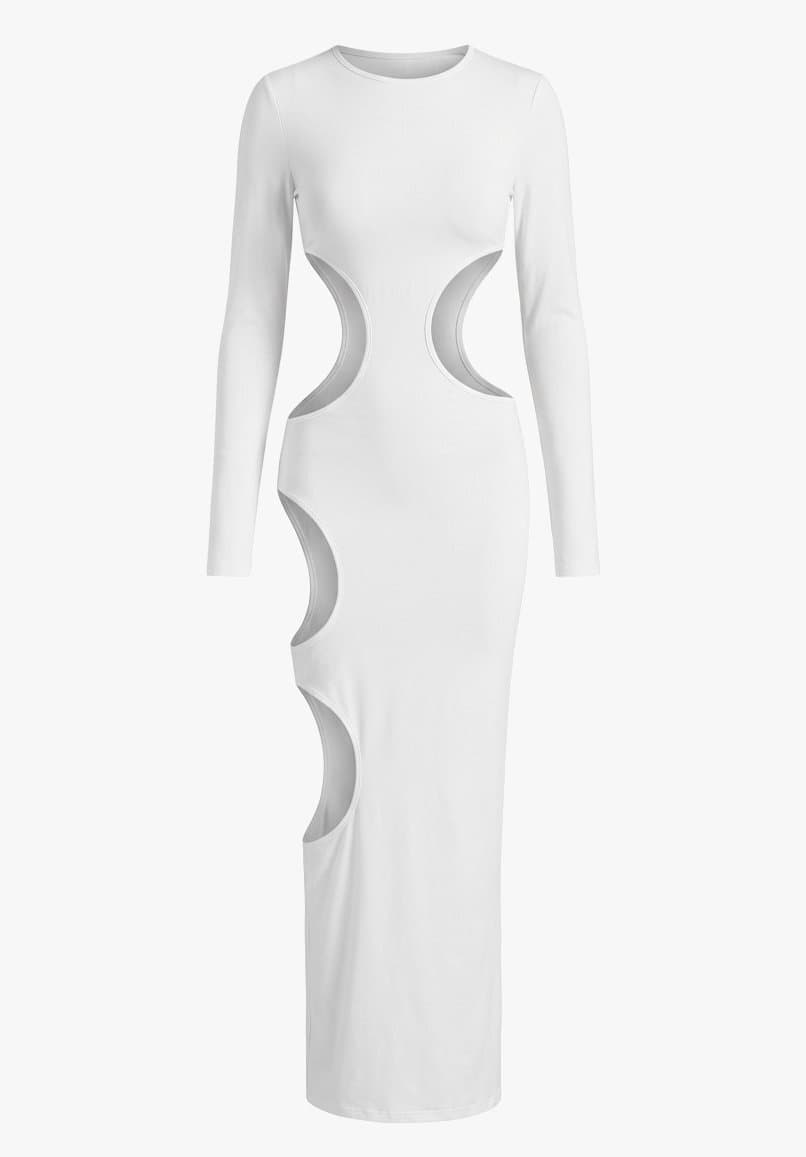 Laquan Smith White Cut Out Maxi Dress