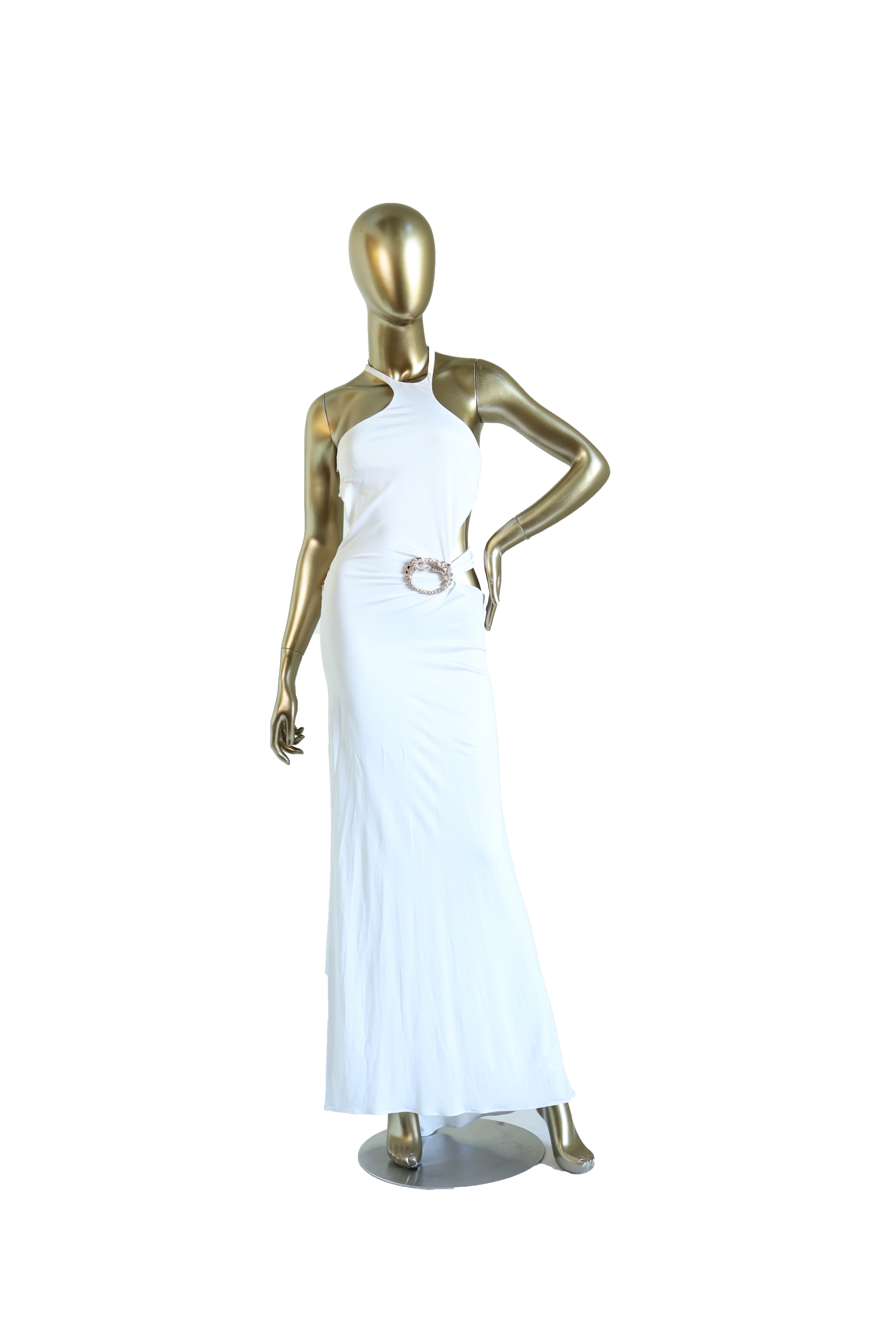 Tom Ford For Gucci Vintage 2004 White Jersey Gown