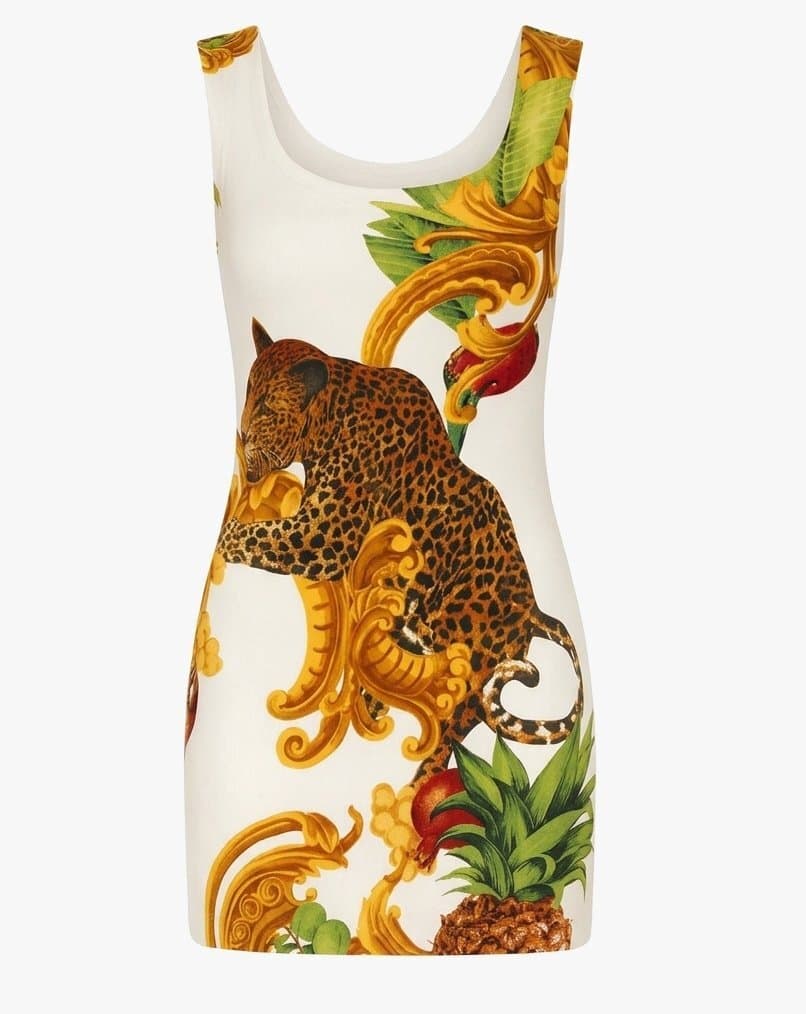 Vintage Christian Dior Leopard Printed Mini Dress