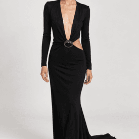 Vintage Gucci Long Sleeve Gown With Dragon Embellished Detail — image 2