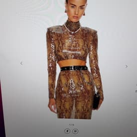 Alessandra Rich Embossed Python Print Skirt Set Small — image 1