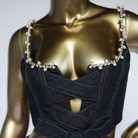 Area Nyc Crystal Pearl Corset Top — image 1