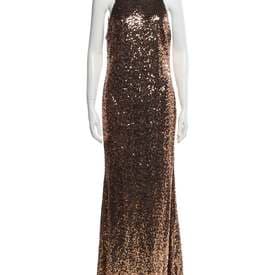 Badgley Mischka Square Neckline Long Dress — image 1