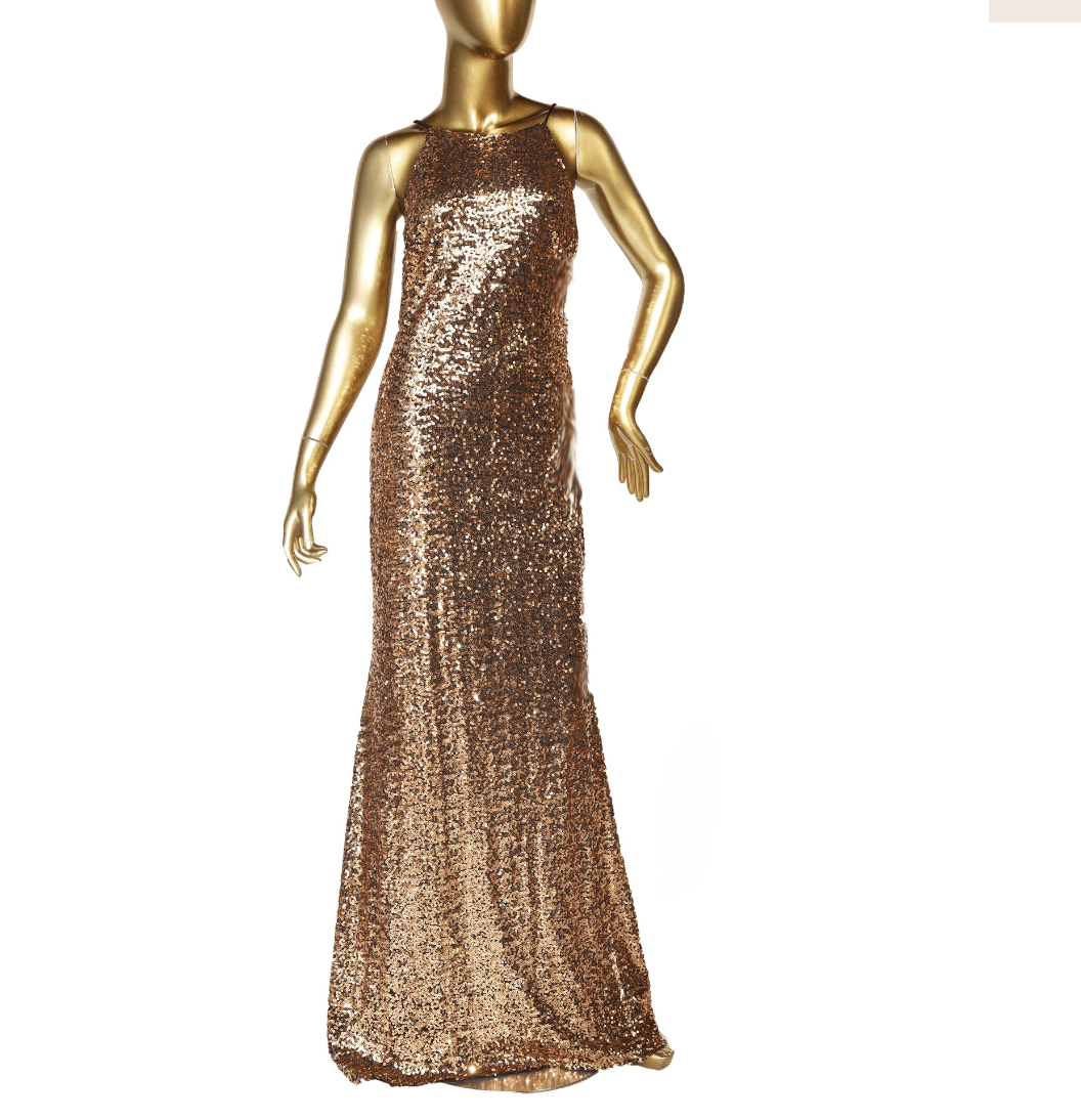 Badgley Mischka Square Neckline Long Dress
