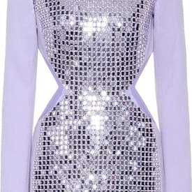 David Koma Embellished Crêpe Minidress Purple — image 1