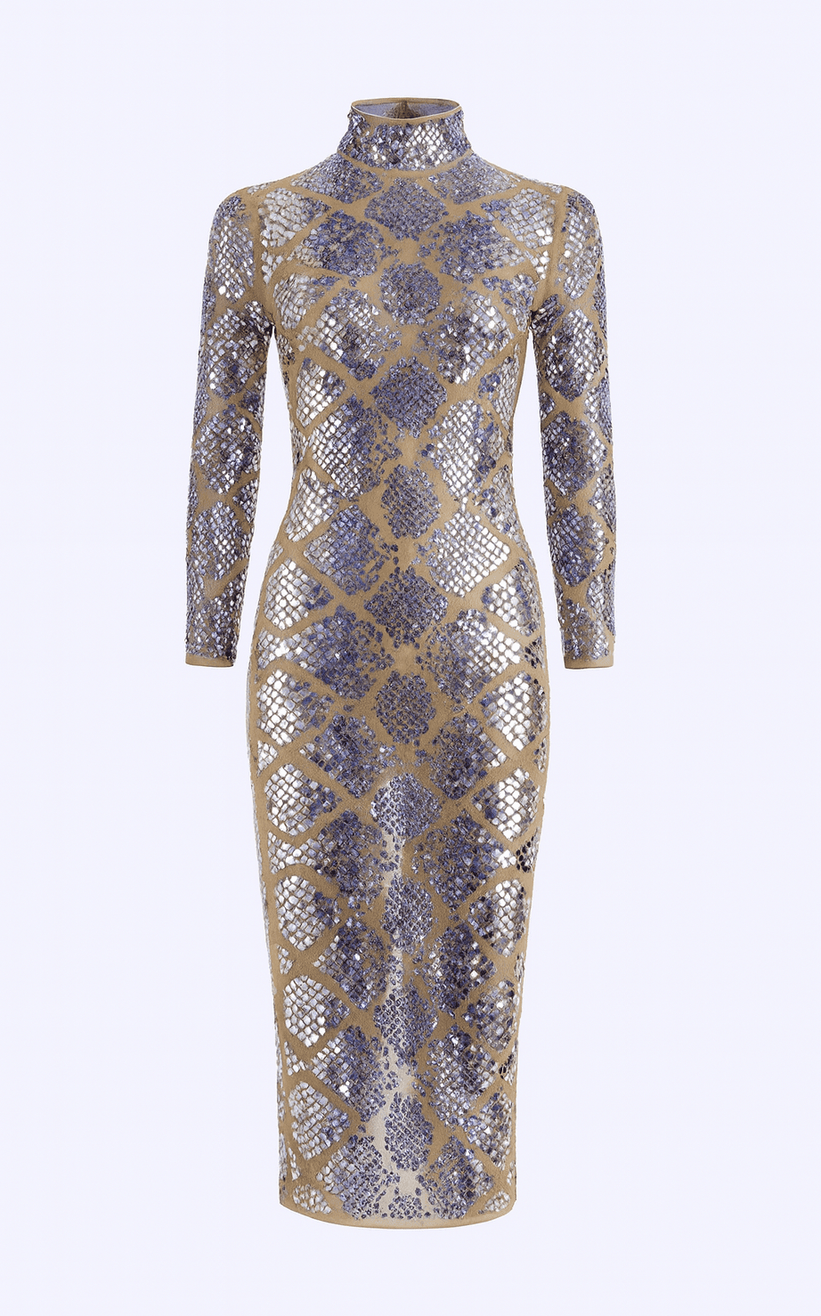 David Koma Long Sleeve Plexi Embellished Dress