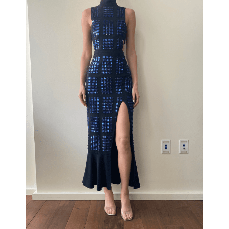 David Koma Embellished Accent Midi Dress