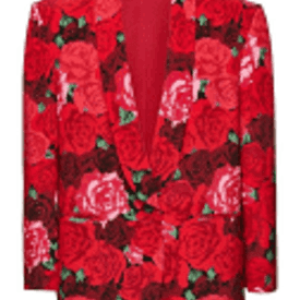 Magda Butrym Tuxedo Style Silk Blazer In Red Roses Print 6 Or 8 — image 2
