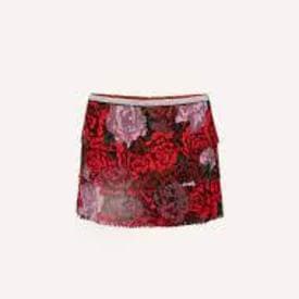 Magda Butrym Beaded Fringe Mini Skirt In Red Roses Print — image 2