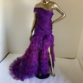 Roberto Cavalli Vintage 2005 Purple Feather Gown — image 1
