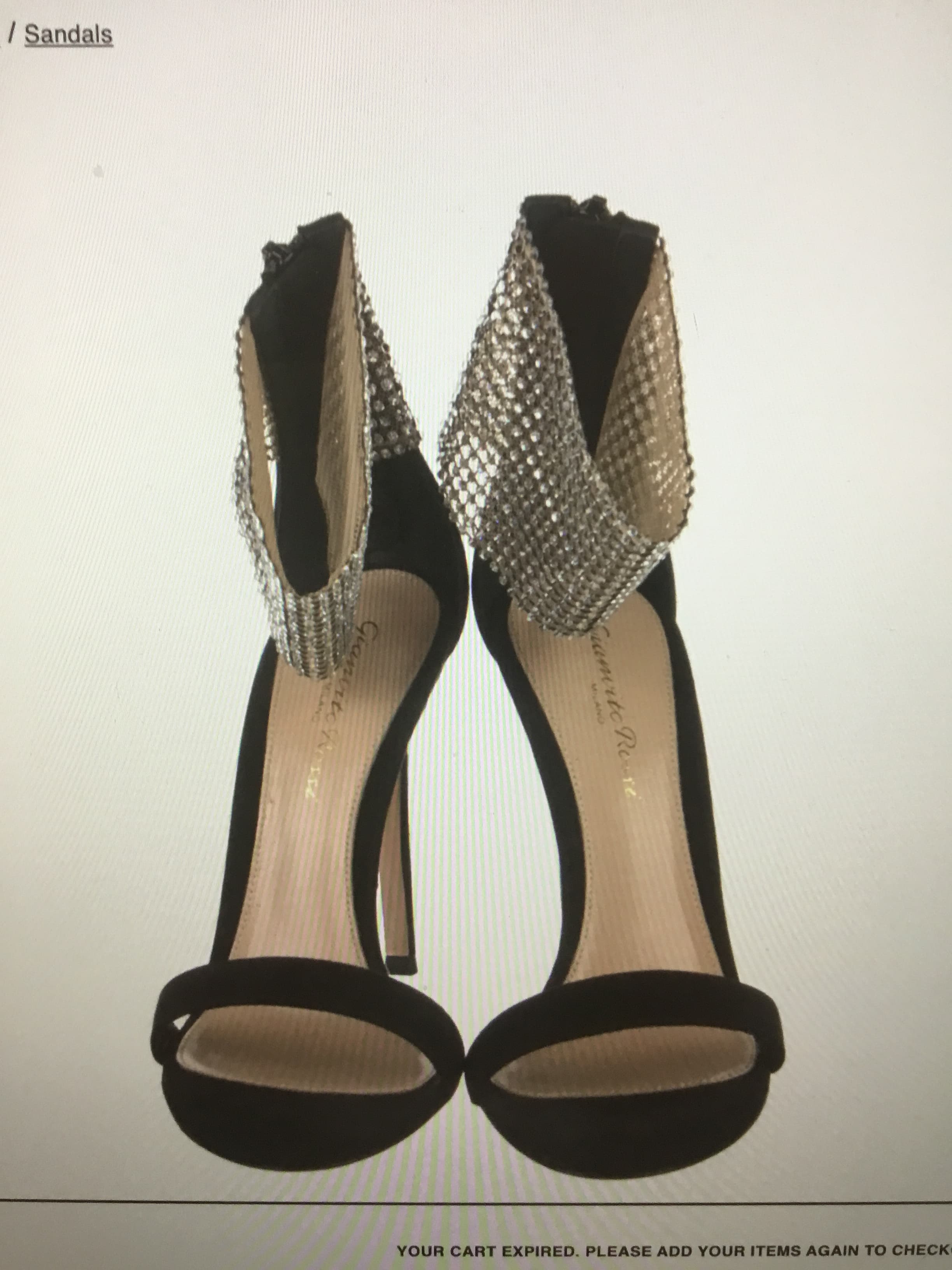 Gianvito Rossi Black Suede Crystal Embellishments Sandals