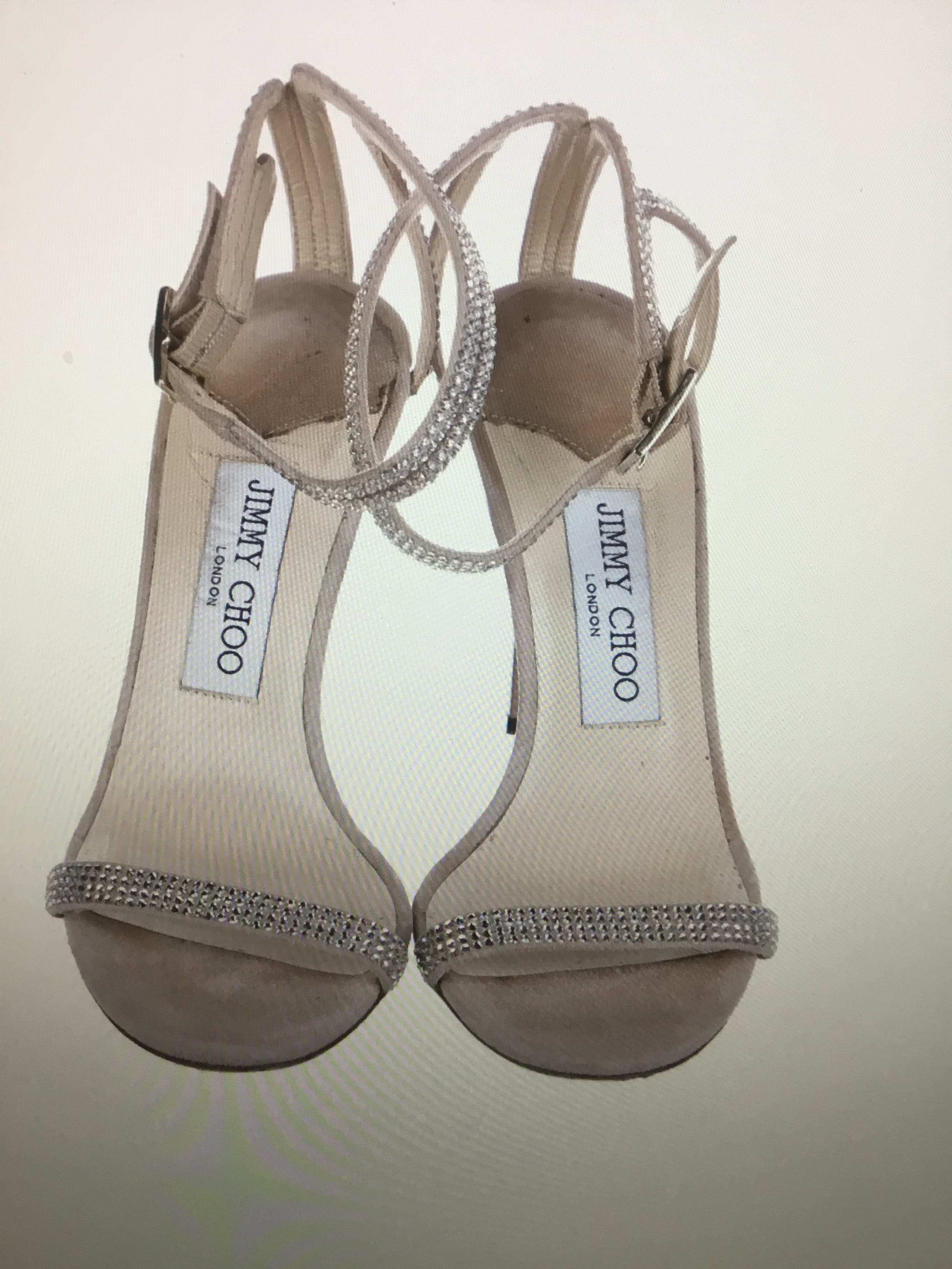 Jimmy Choo Suede Crystal Embellishments Sandals