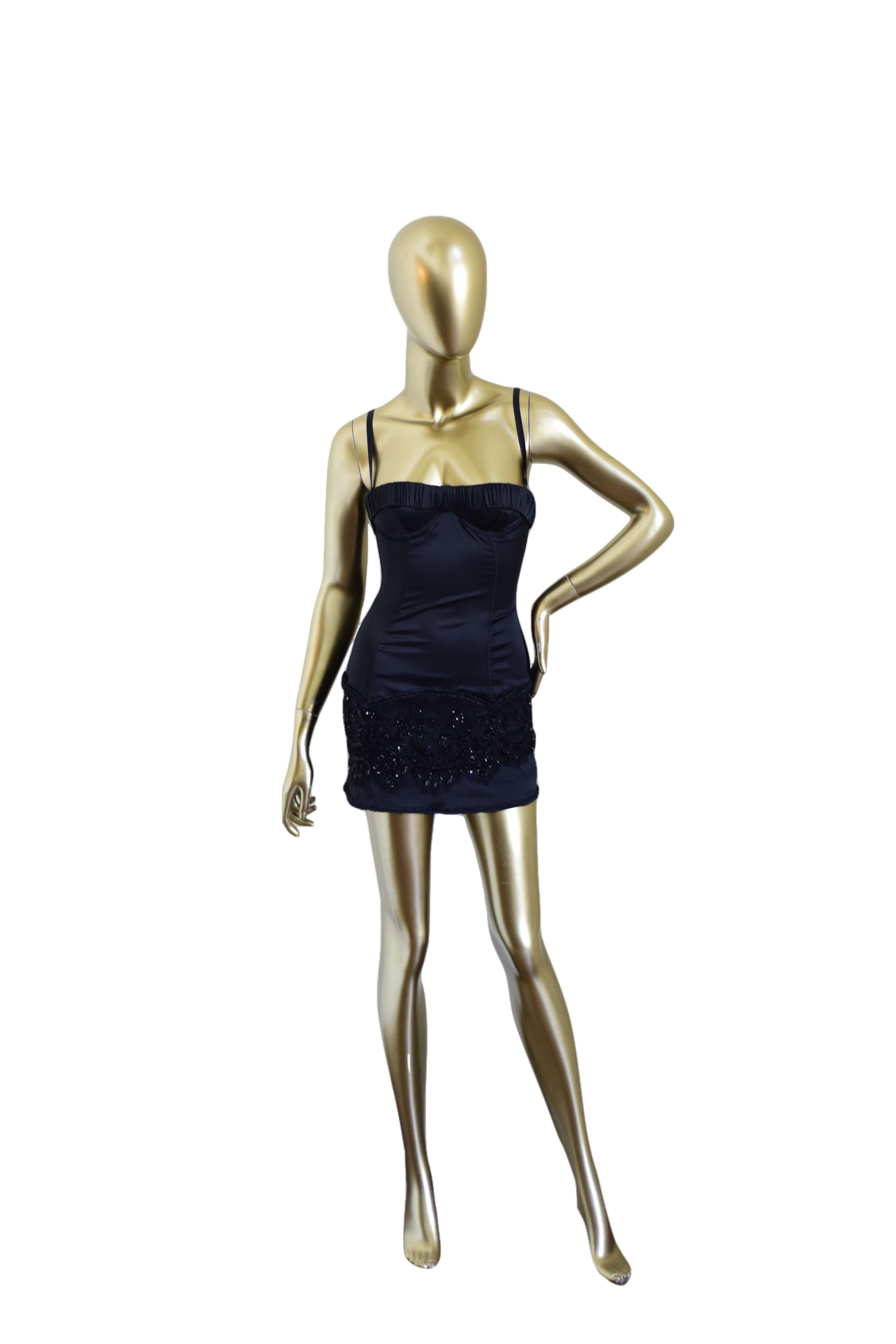 Dsquared² Black Embellished Bustier Dress