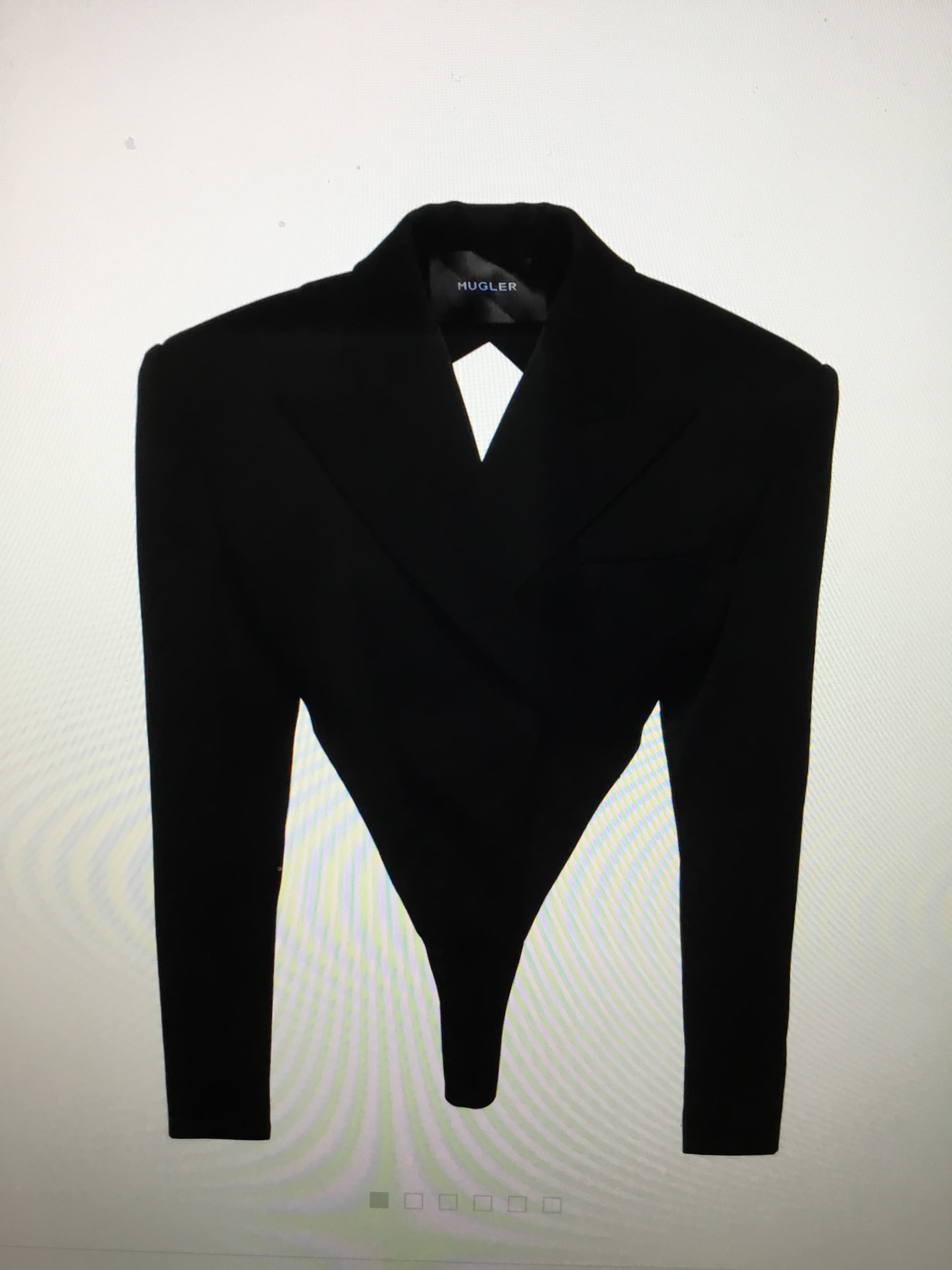 Mugler Cutout Wool Bodysuit Suit And Pant Set
