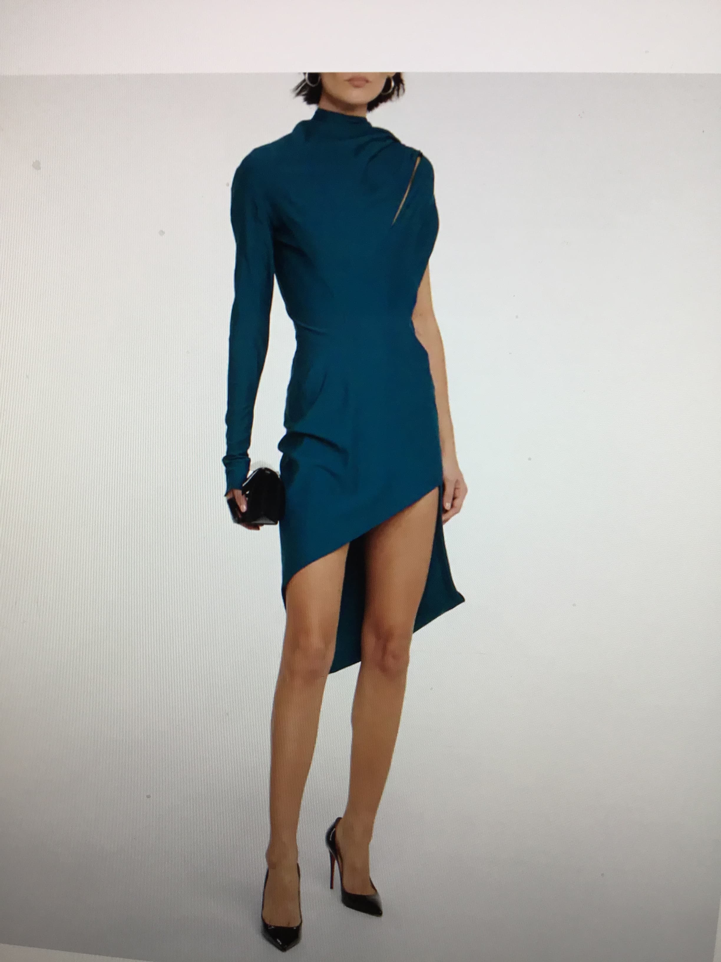 Mugler Asymmetric Draped Minidress