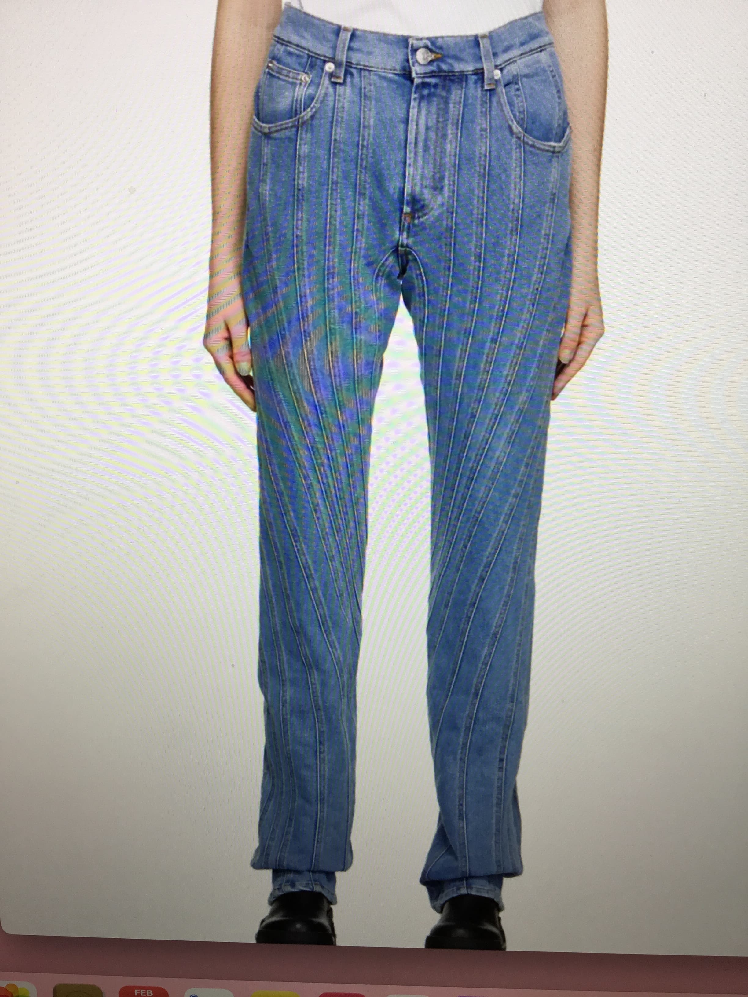 Mugler Denim Wide-leg Spiral Jeans
