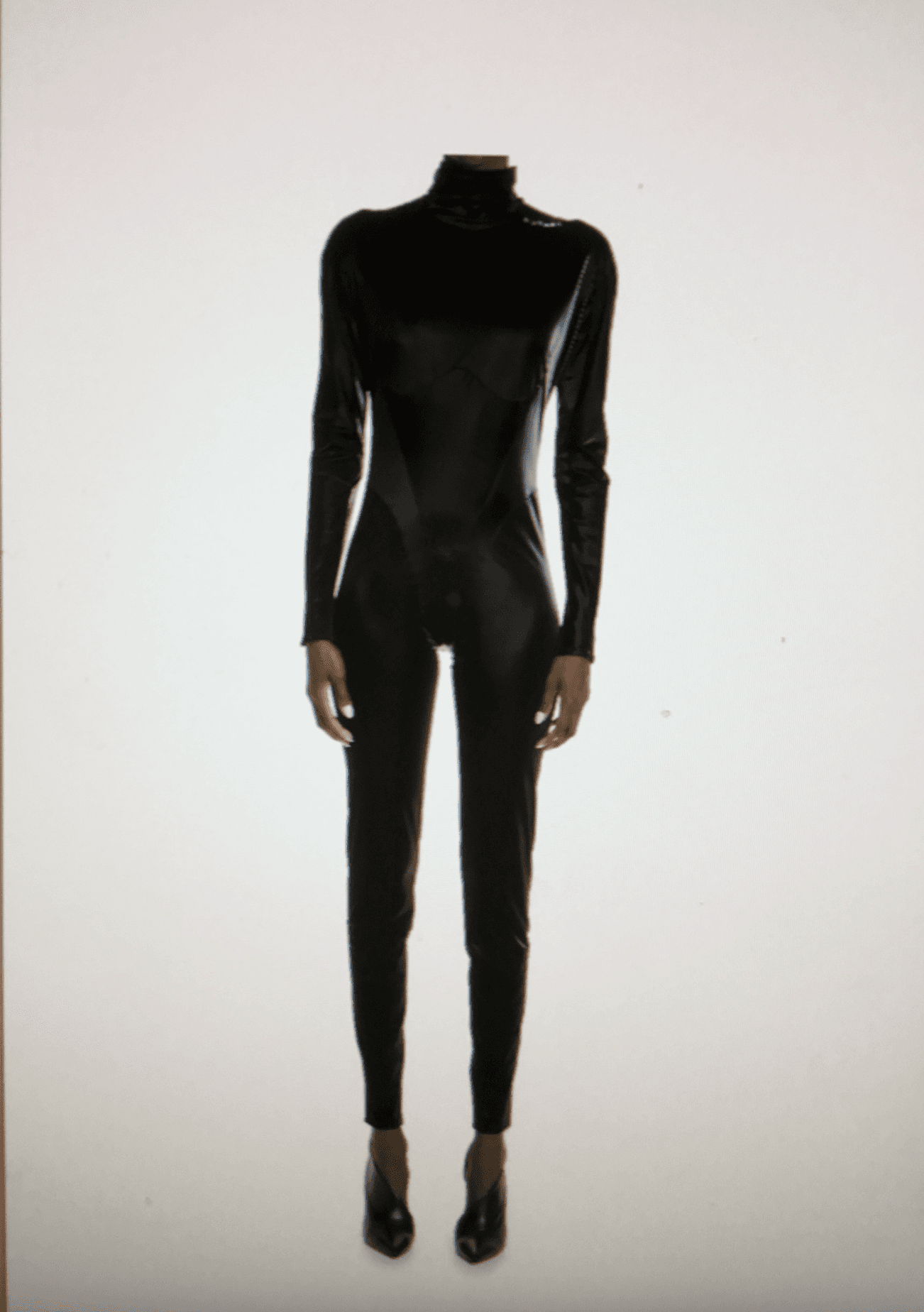 Mugler Women's Black High-neck Technical Jersey Jumpsuit