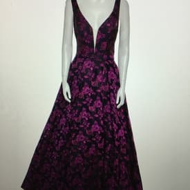 Terani Couture Floral Print Long Dress — image 1