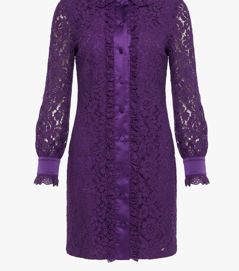 Gucci 2016 Purple Lace Cluny Dress