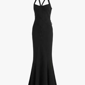 Christian Dior Vintage 1989 Black Halterneck Gown — image 2