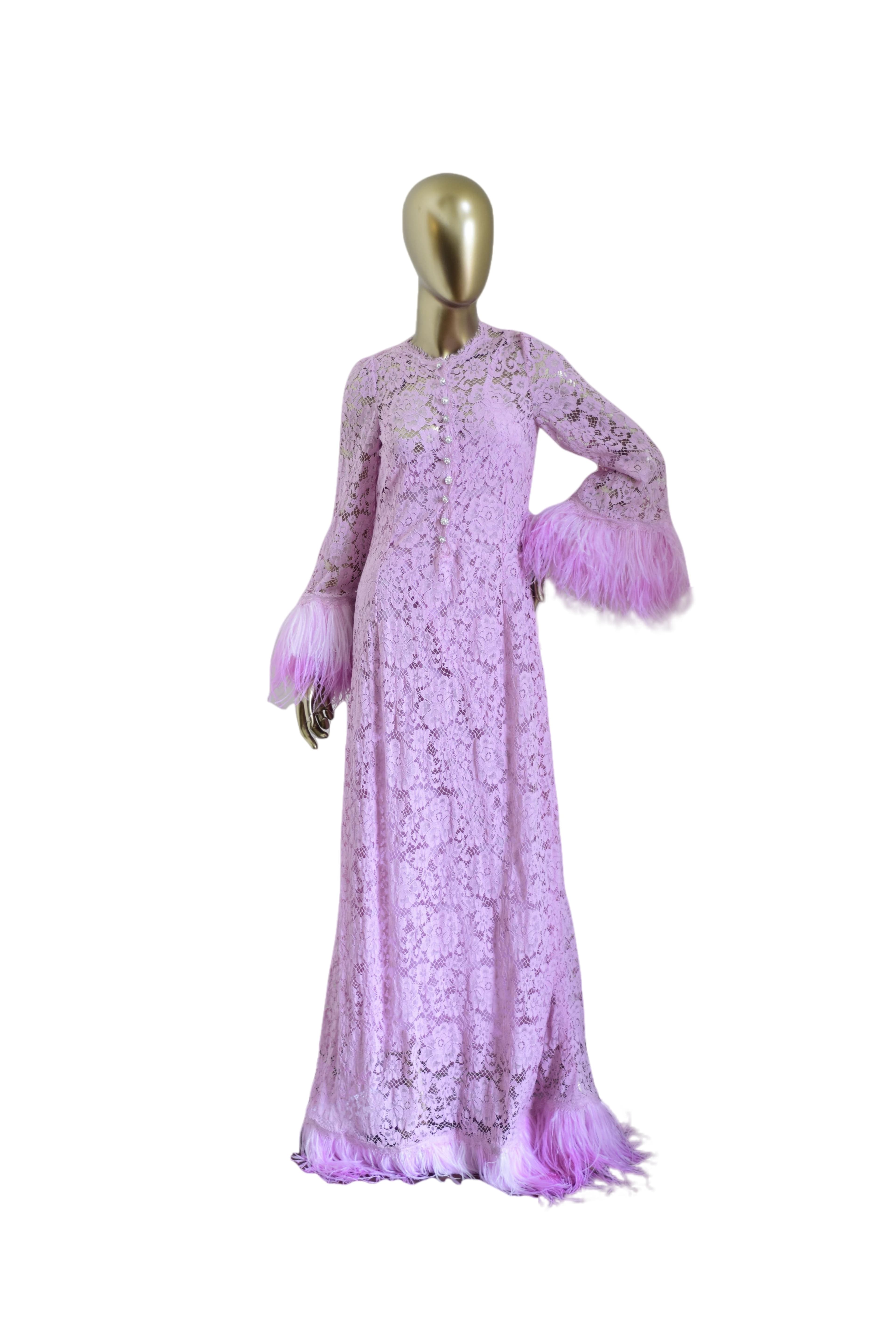 Dolce & Gabbana Pink Lace Gown