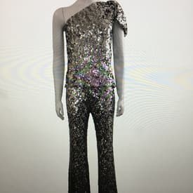 Halpern 2 Piece Sequin Pant With One Shoulder Top — image 1