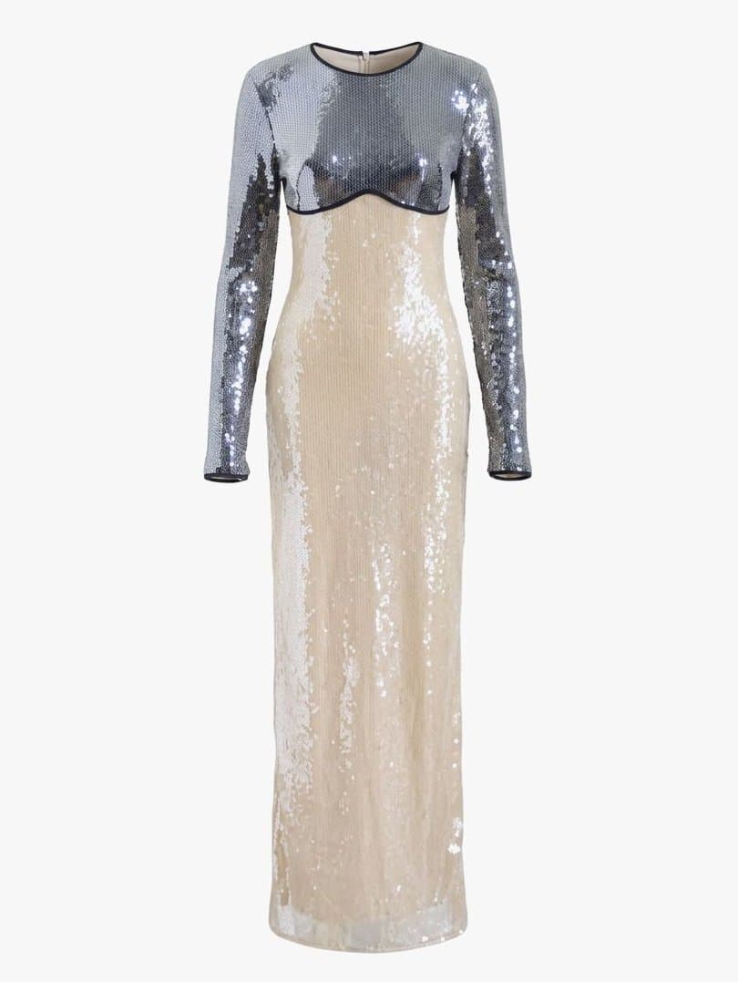 David Koma Sequin Two-tone Gown