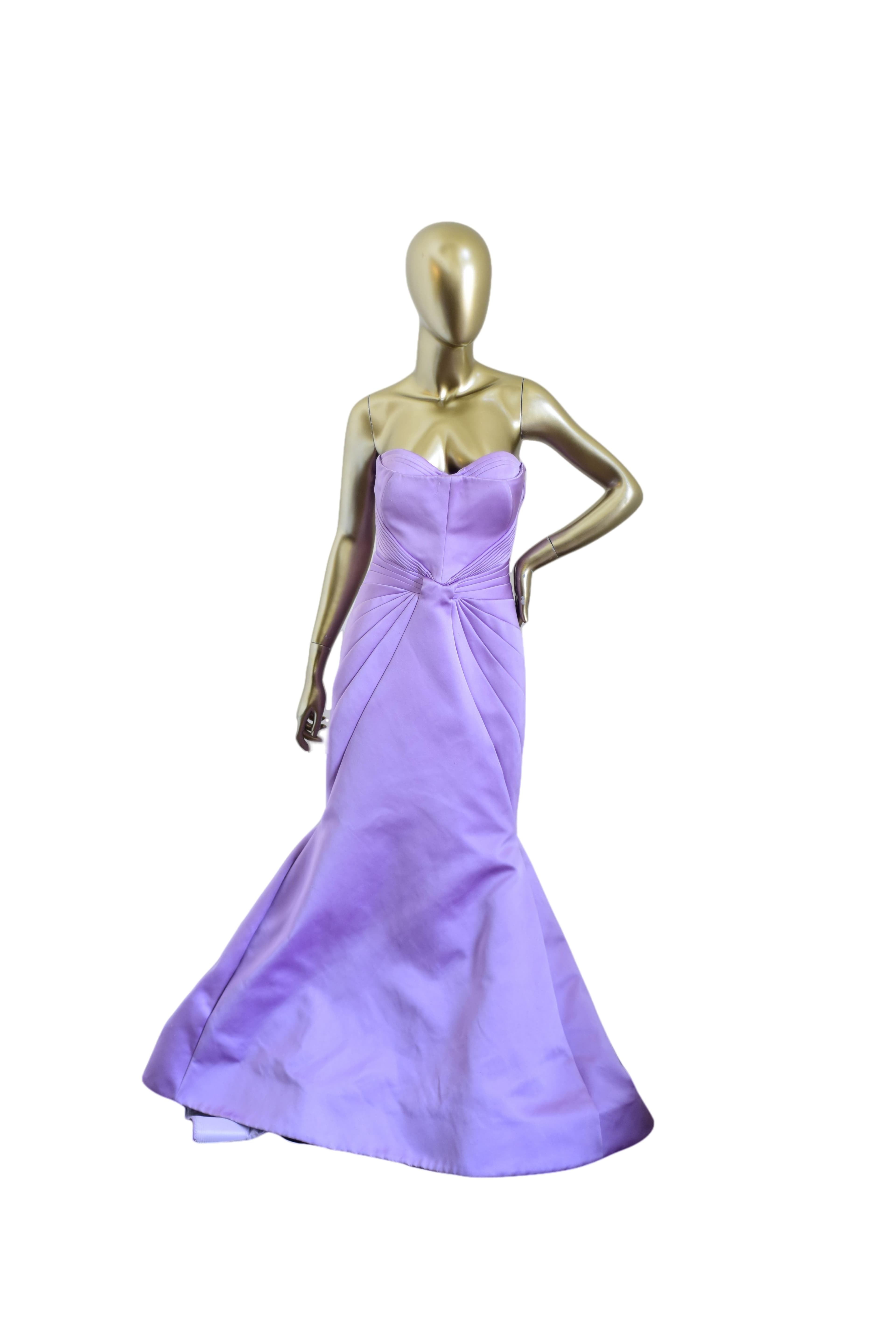 Zac Posen Purple Strapless Gown