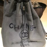 Chanel Navy Canvas Large Deauville Tote — image 1