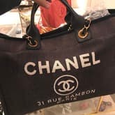 Chanel Navy Canvas Large Deauville Tote — image 2