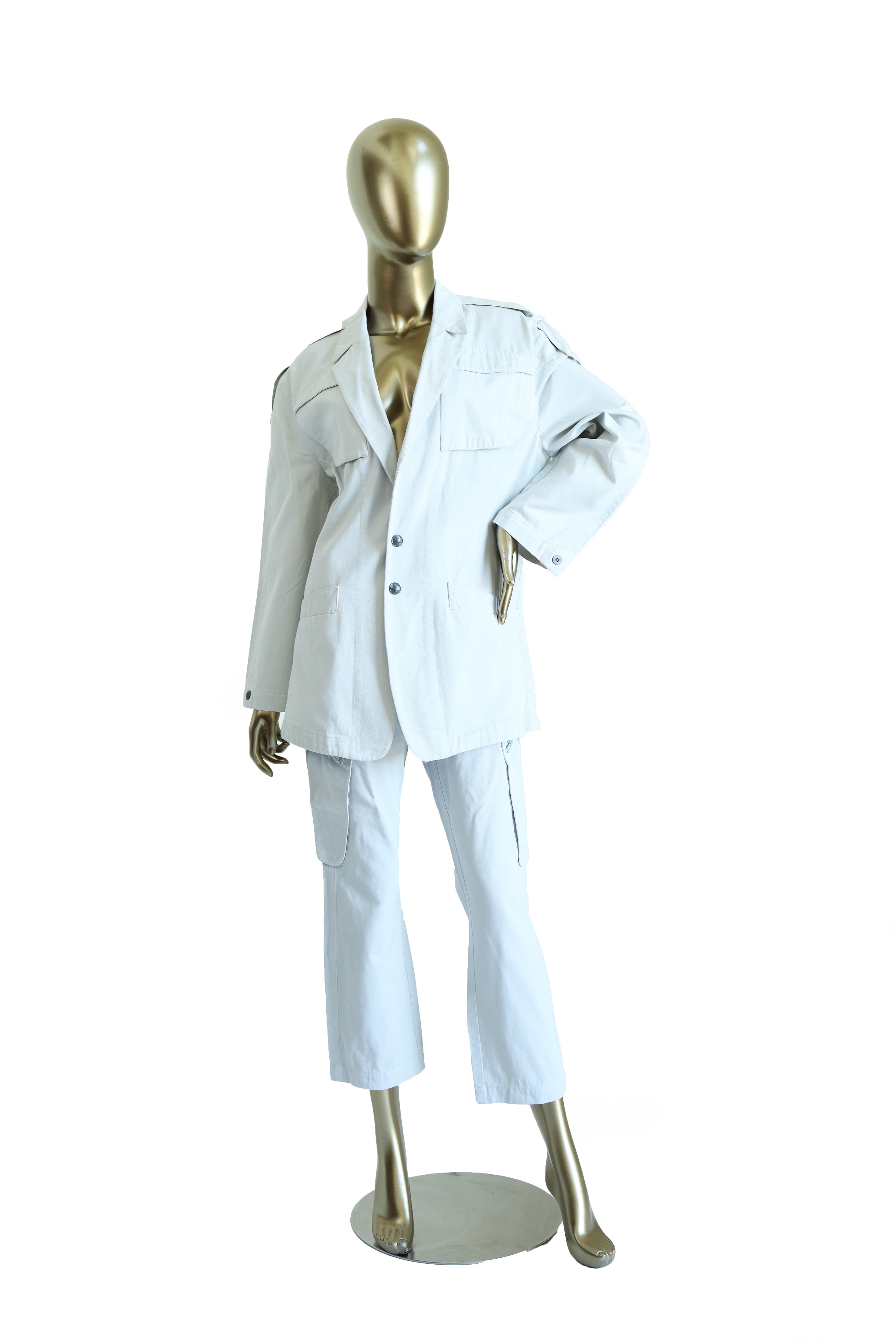 Thierry Mugler Linen Off White Suit Set