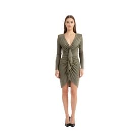 Alexandre Vauthier Green & Gold Studded Long Sleeve Dress — image 2