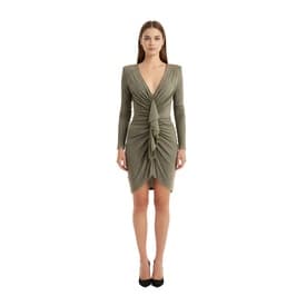 Alexandre Vauthier Green & Gold Studded Long Sleeve Dress — image 3