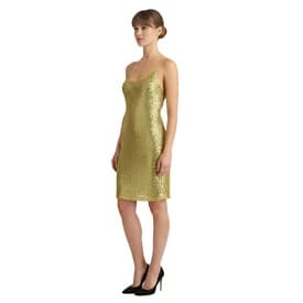 Naeem Khan Size 8 Yellow Sequin Dress — image 7