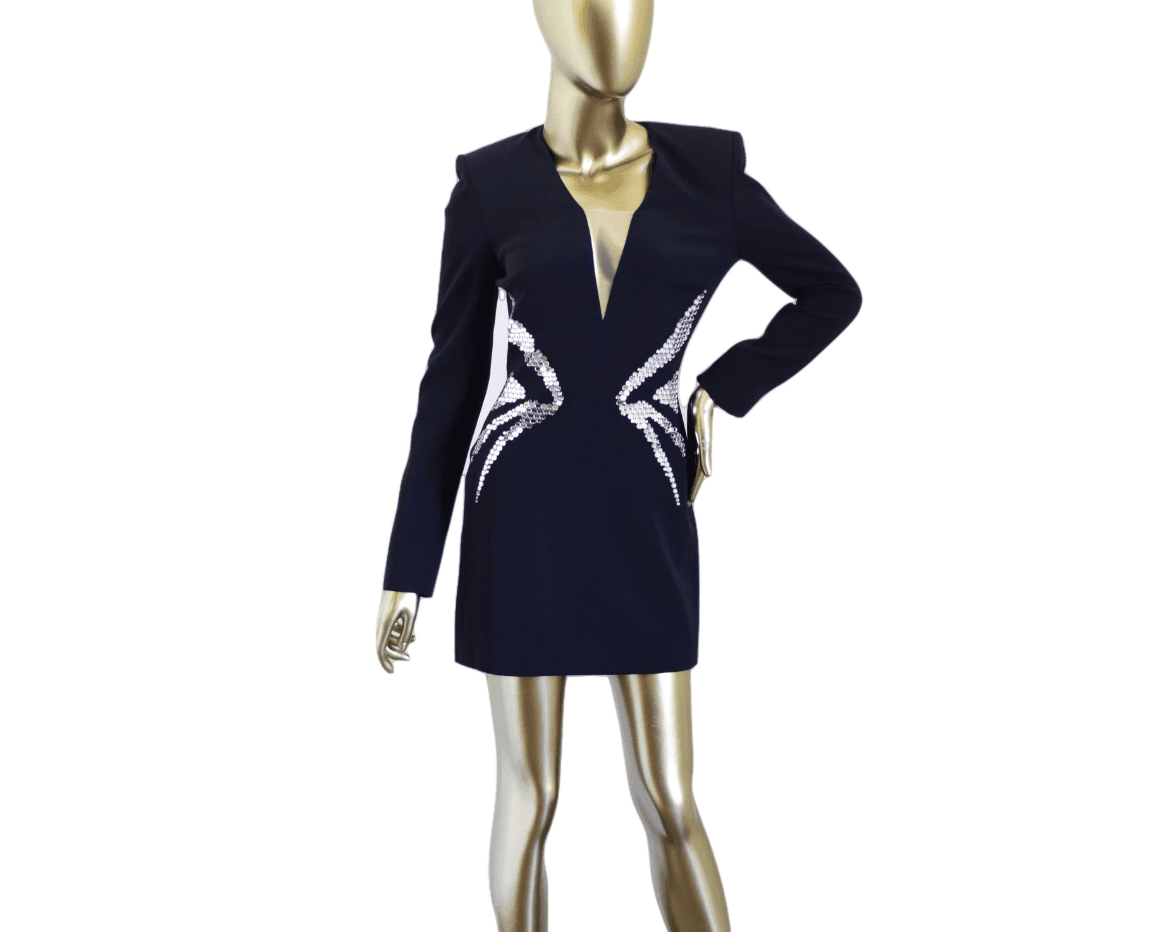 David Koma Long Sleeve Studded Dress