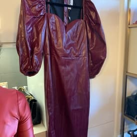 Red Leather Rotate Dress — image 1