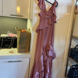 Ysl Dust Pink Ruffle Gown Size 40 — image 1