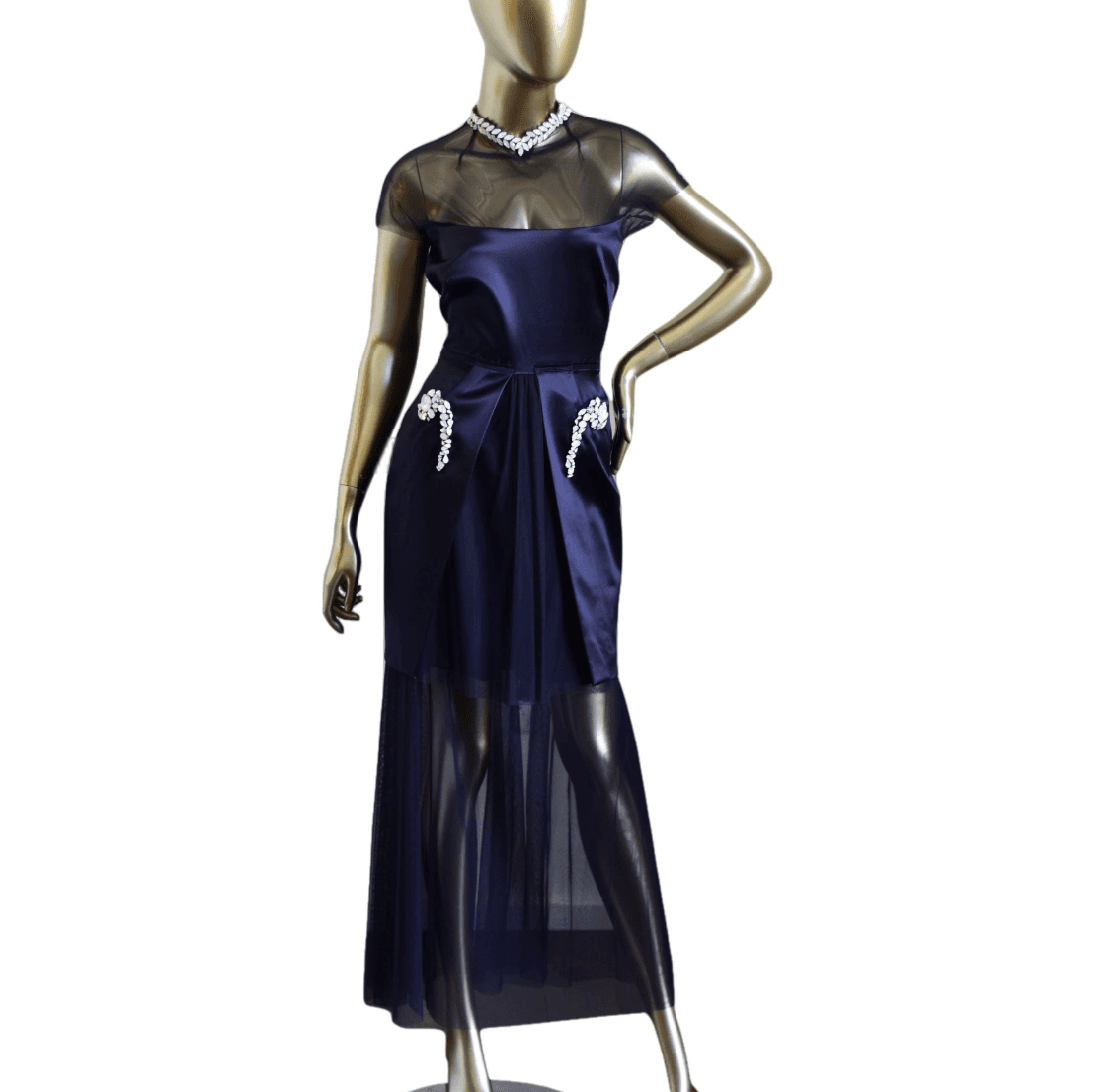 Mario Schwab Crystal Embellished Black Gown